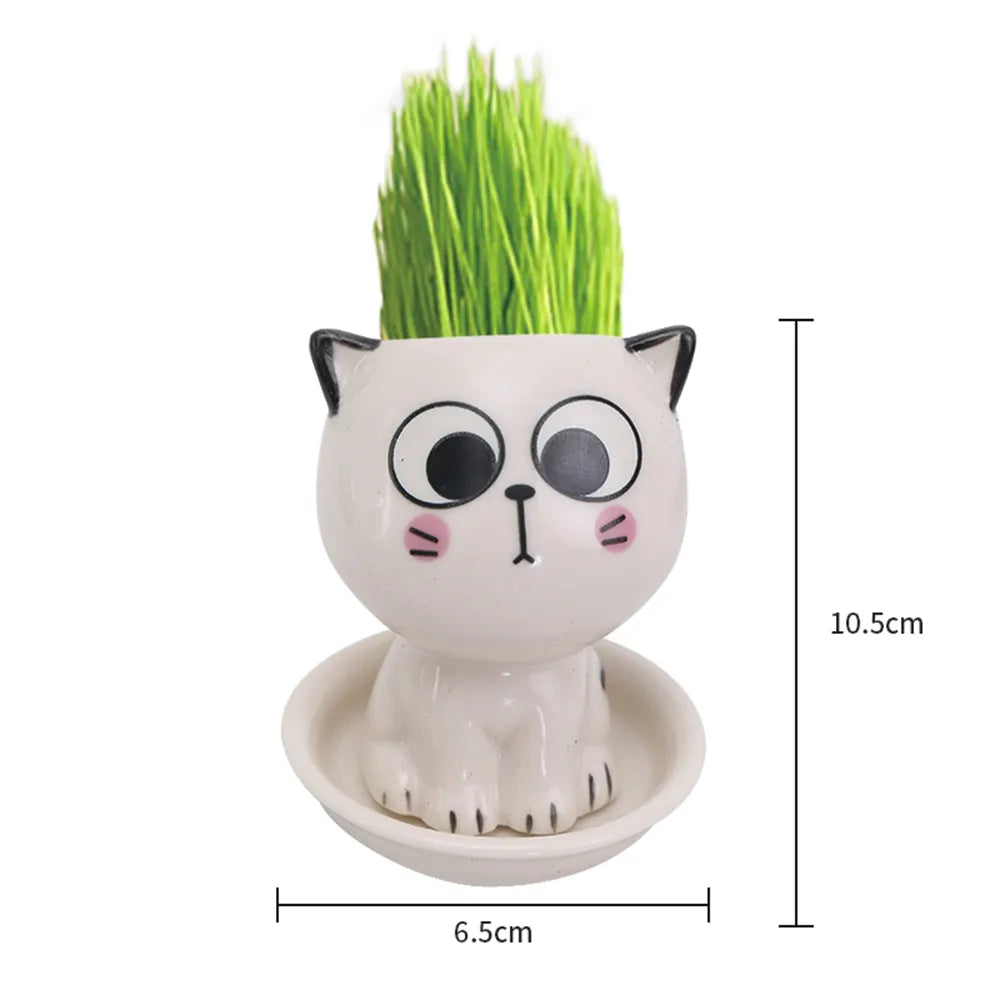 Mini Cat-Shaped Ceramic Vases
