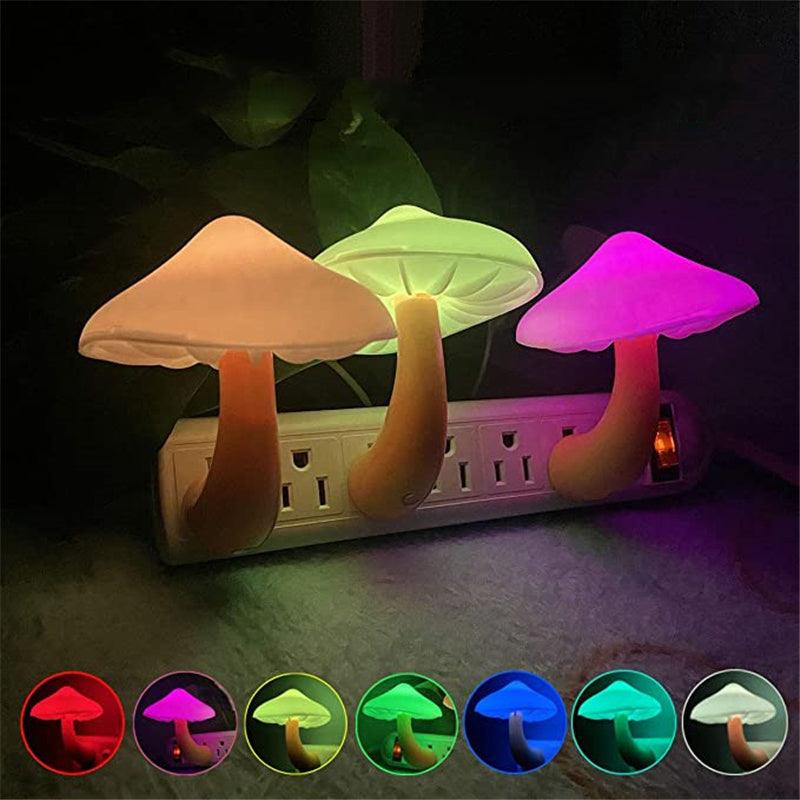 Mushroom LED Night Light with Light-Control Sensor