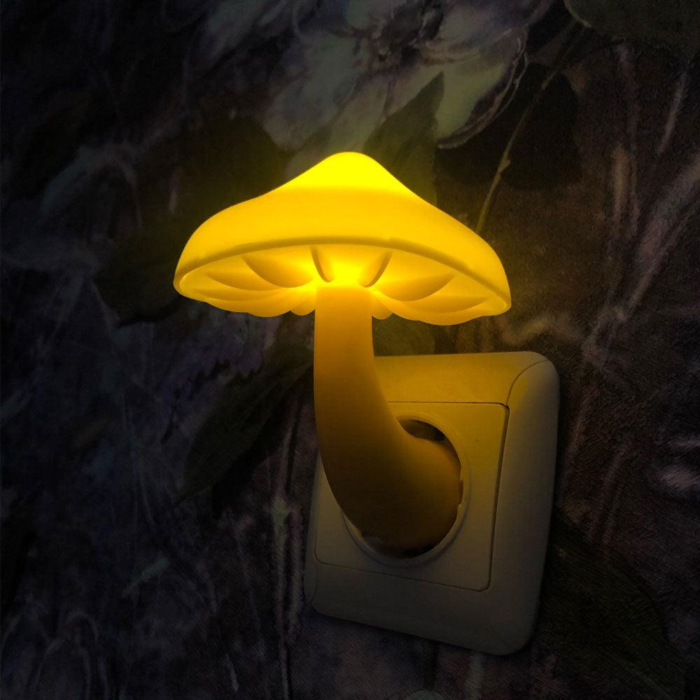 Mushroom LED Night Light with Light-Control Sensor