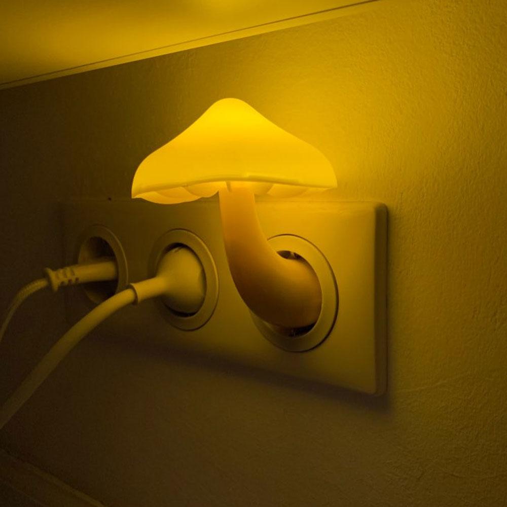 Mushroom LED Night Light with Light-Control Sensor