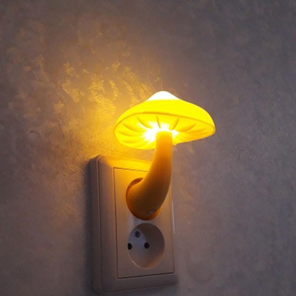 Mushroom LED Night Light with Light-Control Sensor